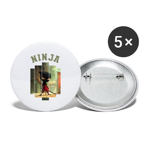 Cute Ninja Attack - Buttons small 1'' (5-pack)