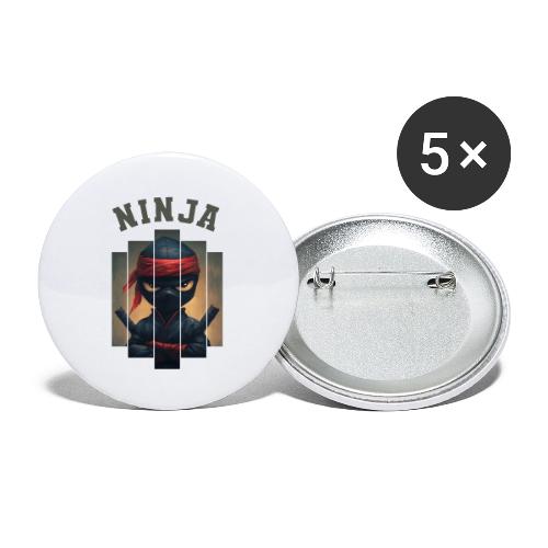 Cartoon Ninja Vibes - Buttons small 1'' (5-pack)