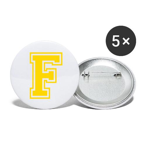 Letter F – Capital Athletic Alphabet Monogram - Buttons small 1'' (5-pack)