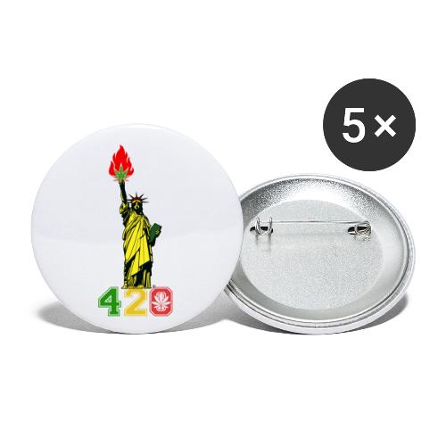 Humoristic 420 Liberty Herb Weed Marijuana Design - Buttons small 1'' (5-pack)