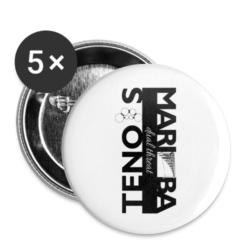Dual Threat Black Vertical Marimba Tenor - Buttons small 1'' (5-pack)
