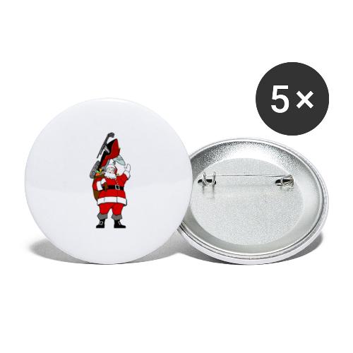 Snowmobile Present Santa - Buttons small 1'' (5-pack)