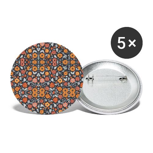 Flowers patterns - Buttons small 1'' (5-pack)