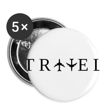 TRAVEL - Buttons small 1'' (5-pack) - white