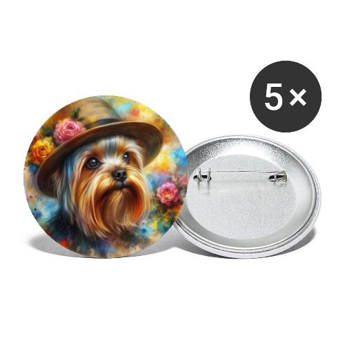 Yorkshire Terrier Splash Art - Buttons small 1'' (5-pack)