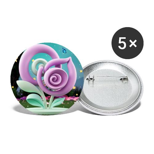 Lila Bloom | Double Floral Eco-Inspired Art - Buttons small 1'' (5-pack)
