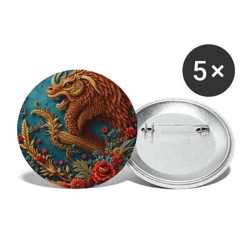 Fantasy souvenirs, regional Mexican designs - Buttons small 1'' (5-pack)