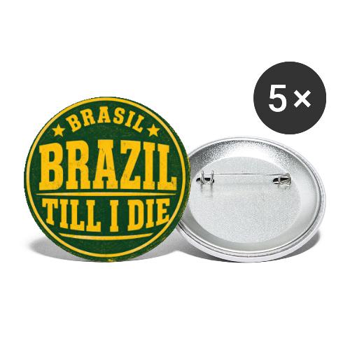 Brazil Till I Die — Vintage Soccer Fan Shirt Tee - Buttons small 1'' (5-pack)