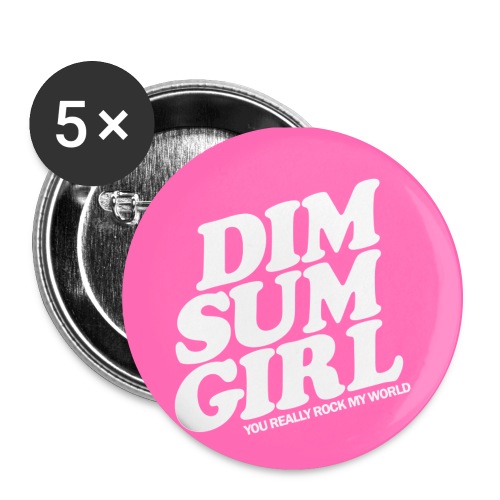 Dim Sum Pink Background - Buttons small 1'' (5-pack)