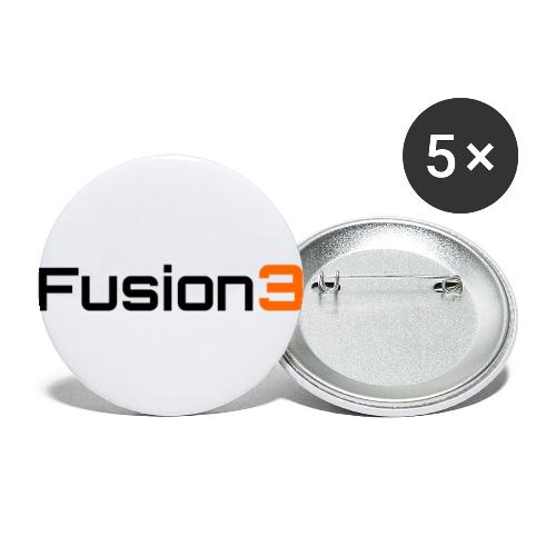 Fusion3 Logo Black and Orange Text - Buttons small 1'' (5-pack)