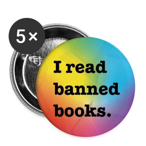 I Read Banned Books (Rainbow) - Buttons small 1'' (5-pack)
