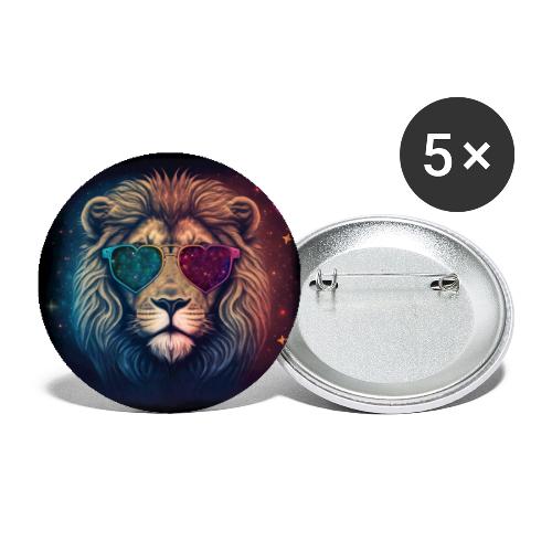 Jesus Lion of Judah wearing love glasses - Buttons small 1'' (5-pack)