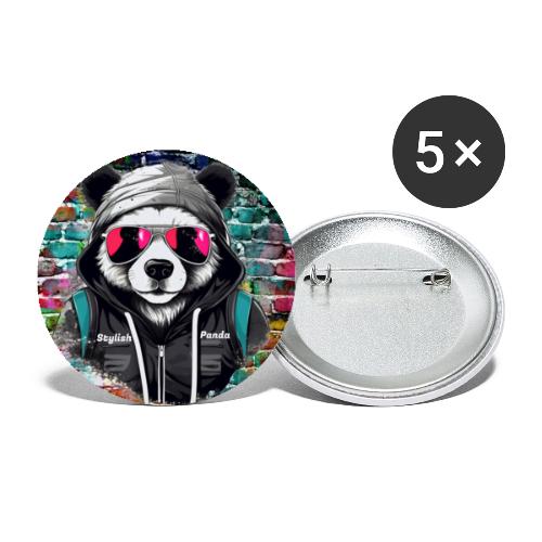 Stylish panda 2 - Buttons small 1'' (5-pack)
