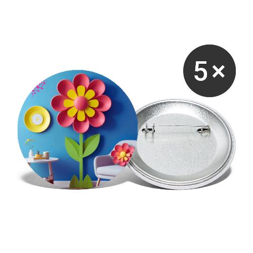 Flower design and harmony of environmental well-be - Buttons small 1'' (5-pack)