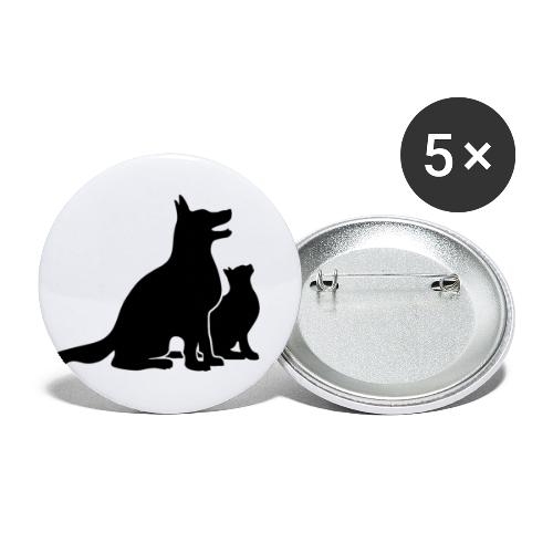 Dog and Cat Best Friends - Buttons small 1'' (5-pack)