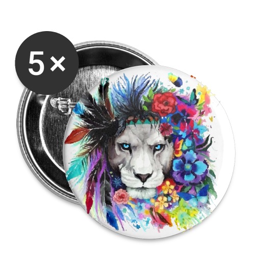Colorful Lion Pained Look effect - Buttons small 1'' (5-pack)