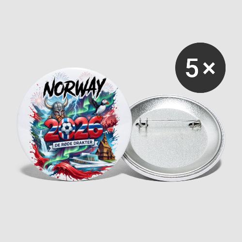 Norway 2026 — De Røde Dra | World Cup - Buttons small 1'' (5-pack)
