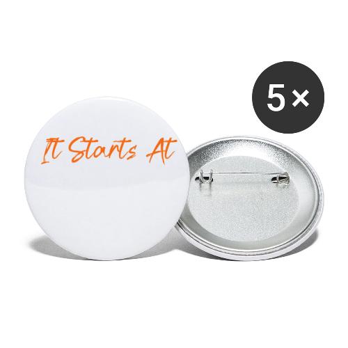 It Starts At STATE! -Orange & White Script - Buttons small 1'' (5-pack)