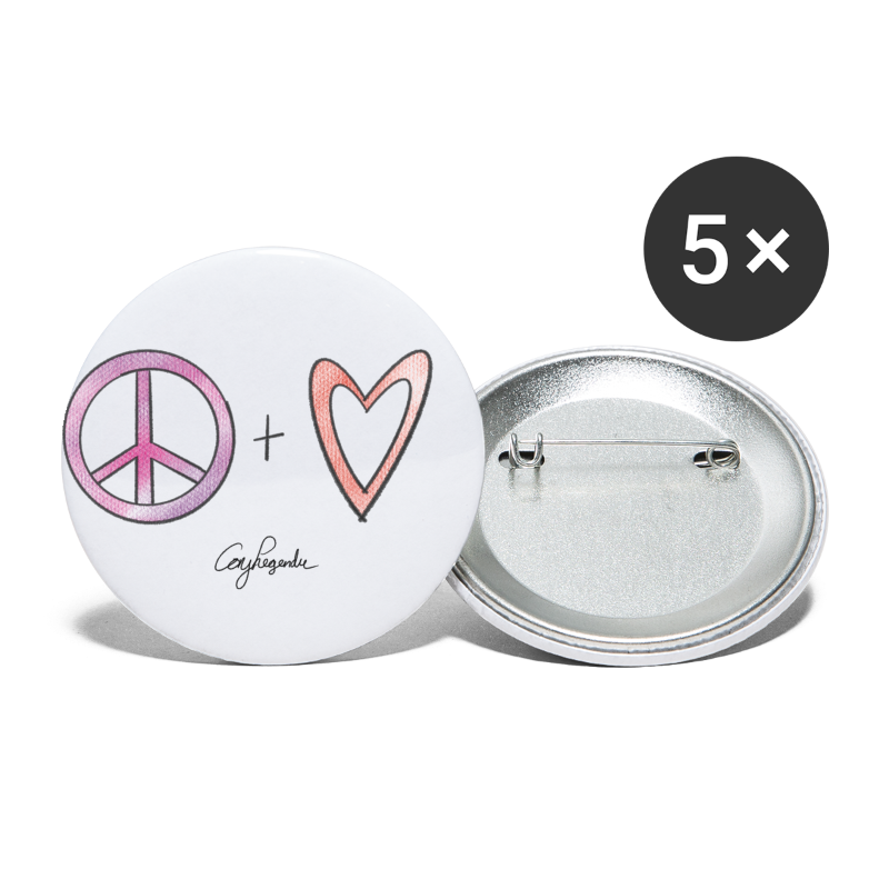 Peace and Love | Signature Collection - Buttons small 1'' (5-pack)