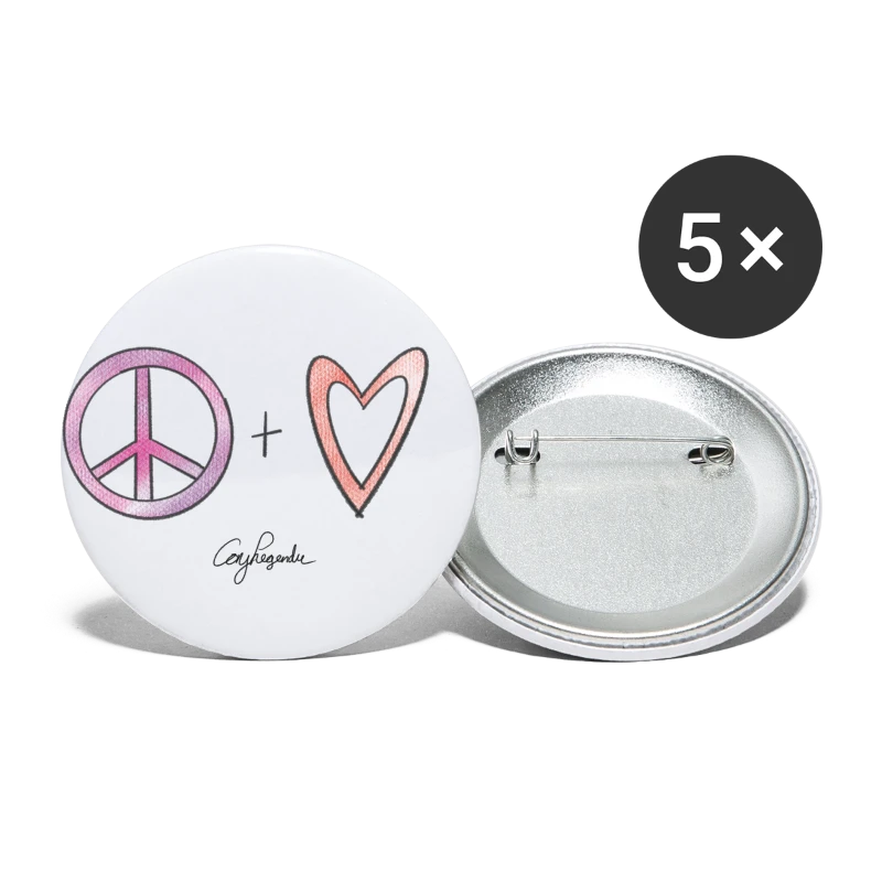 Peace and Love | Signature Collection - Buttons small 1'' (5-pack)