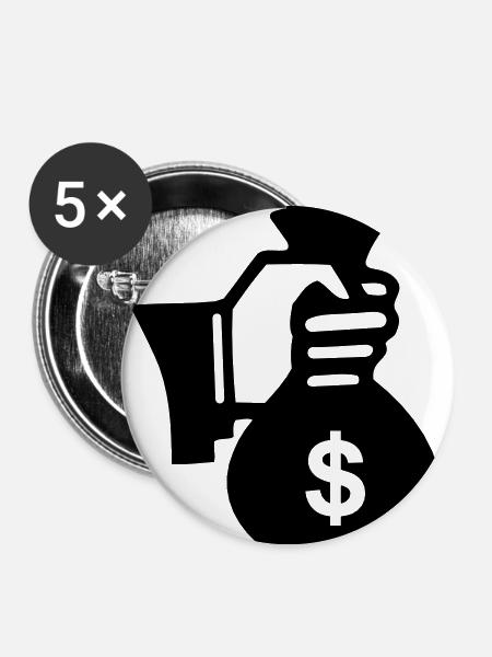 Money - Buttons small 1'' (5-pack) - white