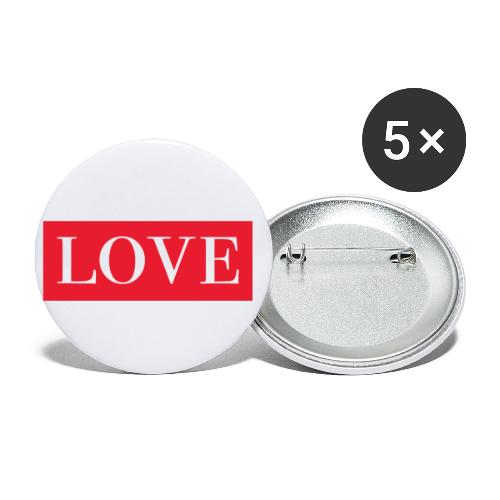 Red LOVE - Buttons small 1'' (5-pack)