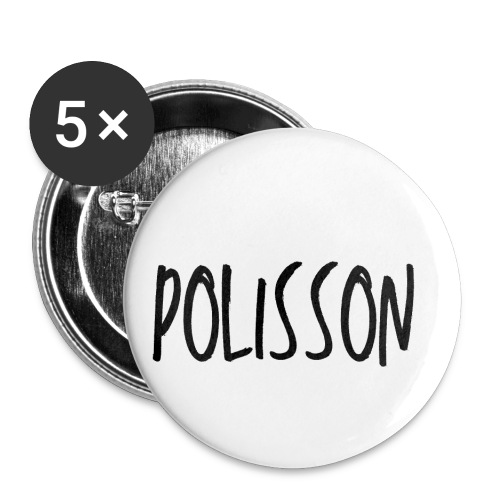 POLISSON (in black letters) - Buttons small 1'' (5-pack)