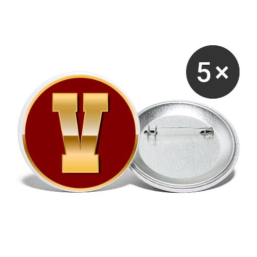 Letter V – Capital Varsity Alphabet Monogram - Buttons small 1'' (5-pack)
