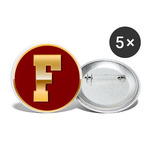 Letter F – Capital Varsity Alphabet Monogram - Buttons small 1'' (5-pack)