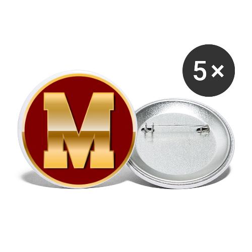 Letter M – Capital Varsity Alphabet Monogram - Buttons small 1'' (5-pack)