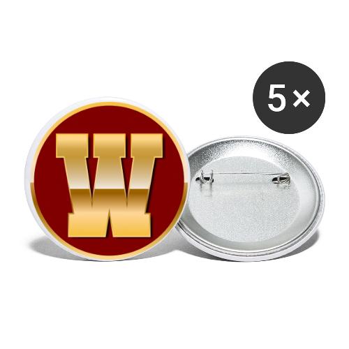 Letter W – Capital Varsity Alphabet Monogram - Buttons small 1'' (5-pack)