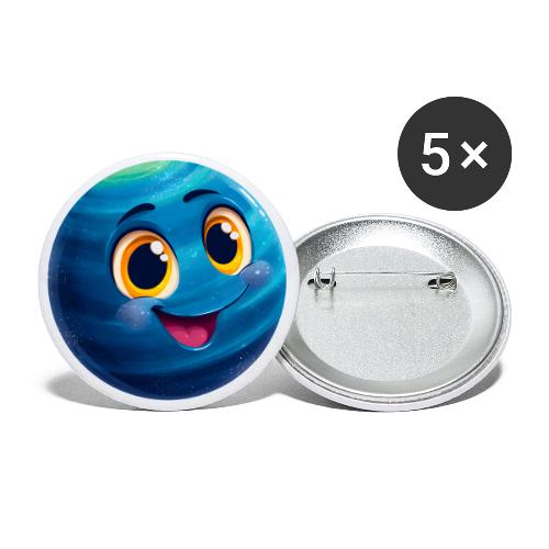 Smiling Blue Planet - Buttons small 1'' (5-pack)