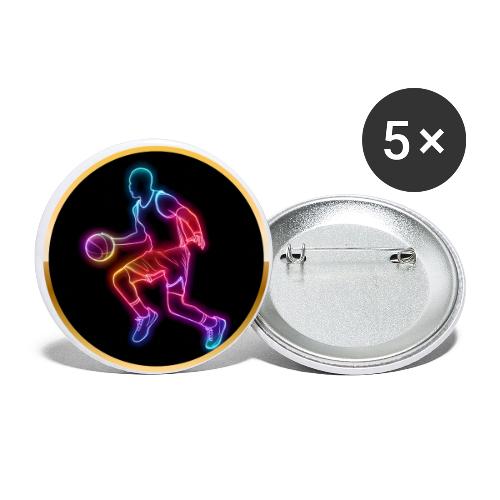 Basketball: Neon Dribble Pulse - Buttons small 1'' (5-pack)