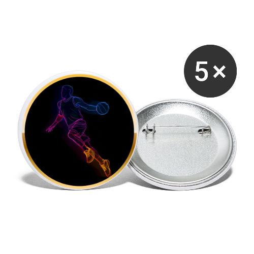 Basketball: Neon Jump Shot - Buttons small 1'' (5-pack)