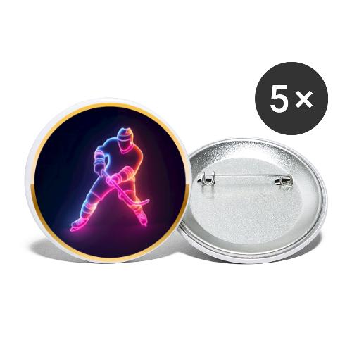 Hockey: Neon Ice Strike - Buttons small 1'' (5-pack)