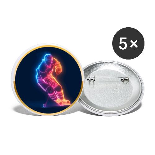 Hockey: Neon Hockey Sketch - Buttons small 1'' (5-pack)