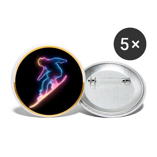 Snowboarding: Neon Snow Drift - Buttons small 1'' (5-pack)