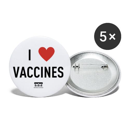 I heart vaccines black Immunize Colorado Logo - Buttons small 1'' (5-pack)
