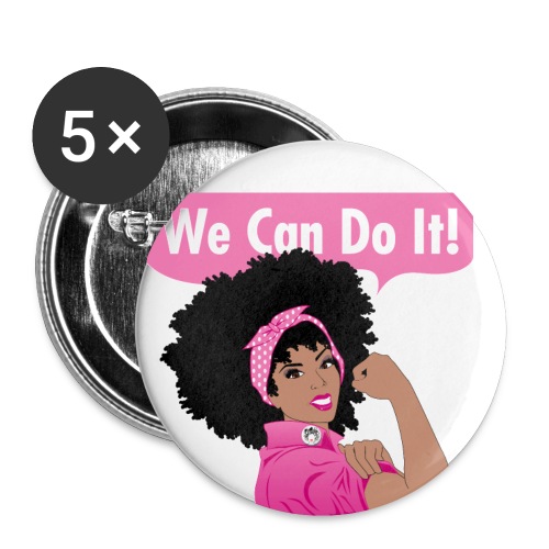 GlobalCouture2 WeCanDoItBreastCancer Poster RGB pn - Buttons small 1'' (5-pack)