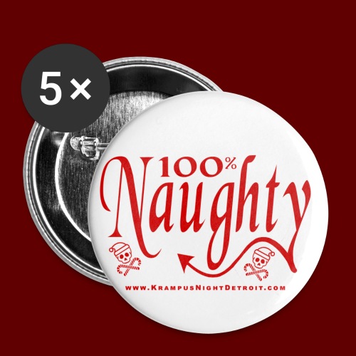 100 Naughty Red - Buttons small 1'' (5-pack)
