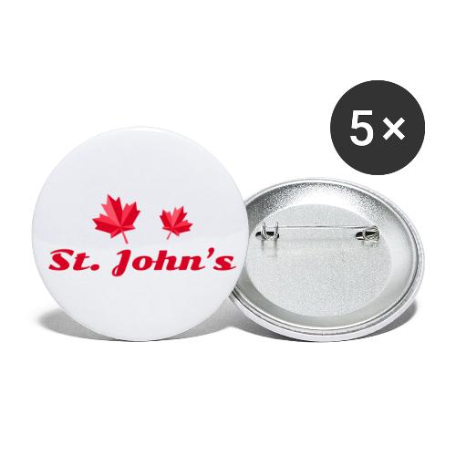 St. John's with two red maple leaves - Buttons small 1'' (5-pack)