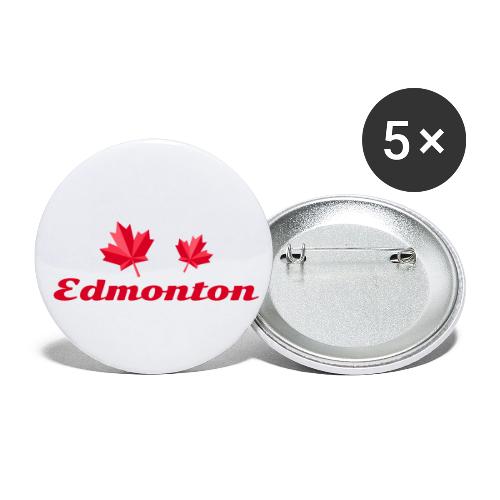 Edmonton with two red maple leaves - Buttons small 1'' (5-pack)