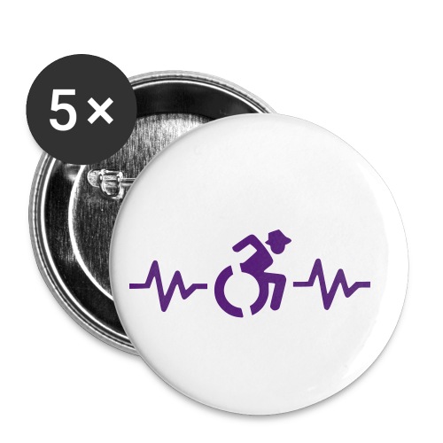Wheelchair heartbeat, for wheelchair users # - Buttons small 1'' (5-pack)