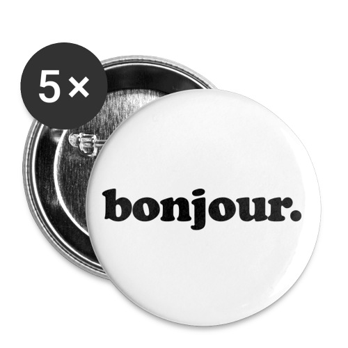 Bonjour - Fun Design (Black Letters) - Buttons small 1'' (5-pack)