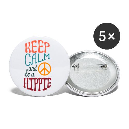 Keep Calm and be a Hippie - Buttons small 1'' (5-pack)