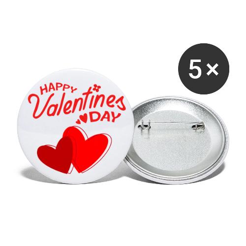 Heart design, Love, Valentine's Day, February 14 - Buttons small 1'' (5-pack)