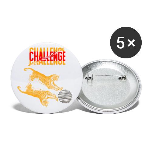Double tiger fashion, jungle feline animals. - Buttons small 1'' (5-pack)