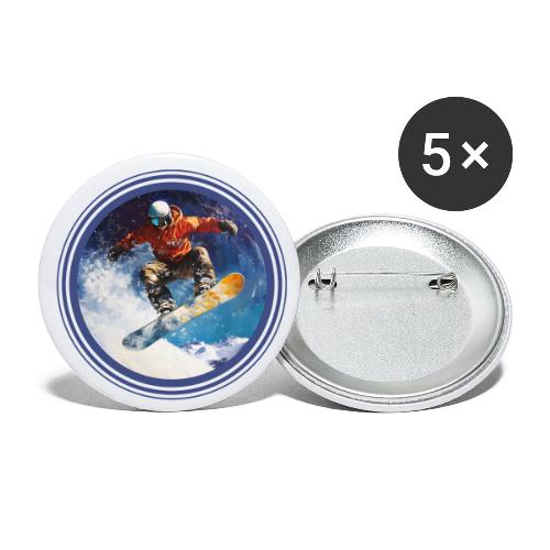 Snowboarding Rush - Buttons small 1'' (5-pack)