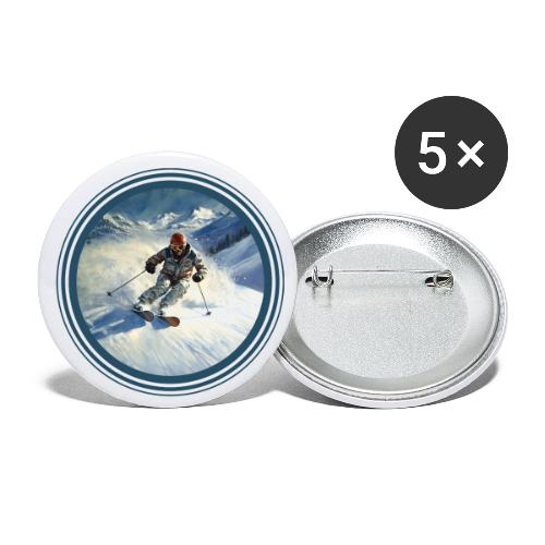 Skiing Power Moves - Buttons small 1'' (5-pack)
