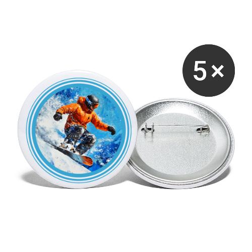 Snowboarding Motion - Buttons small 1'' (5-pack)
